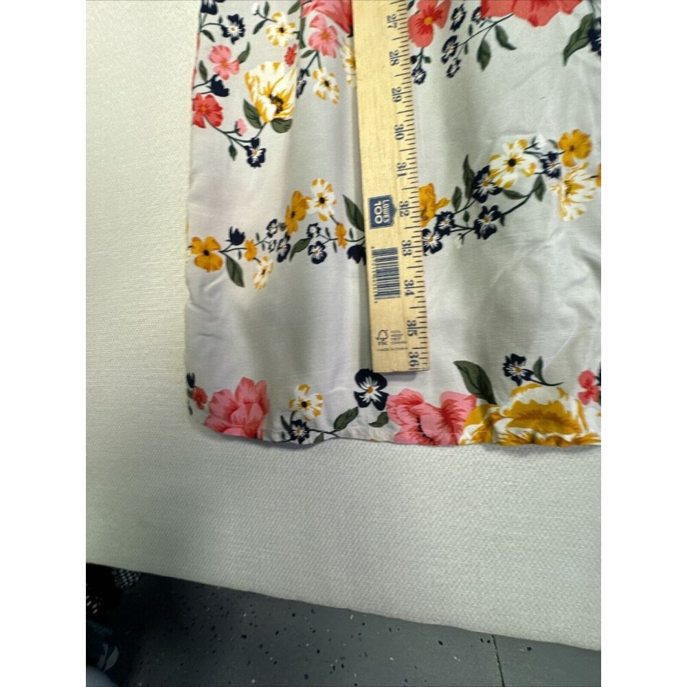 Old Navy Womens Floral Shirt Dress Size Large Gray Floral Ruffle Sleeves - Picture 9 of 16